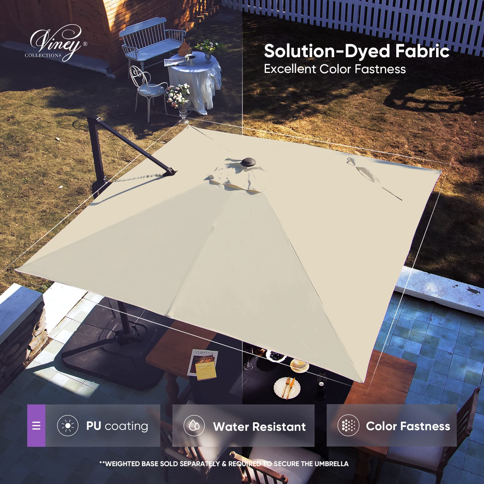 Buy VINEY BISTRO Square Cantilever Patio Umbrellas, Outdoor Aluminum