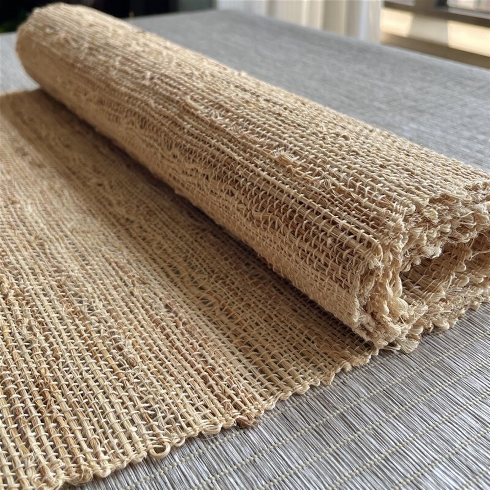 Wabi-sabi Style Handmade Ramie Table Runner, Chinese Zen Insulated Tea Cushion Long Tea Mat Tablecloth(180x36cm)