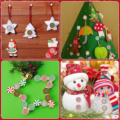 Miniatura 42 de JUNEBRUSHS 260 botones de madera de copo de nieve de Navidad, botones de costura de madera para manualidades, invierno, fiesta de Navidad, Azul