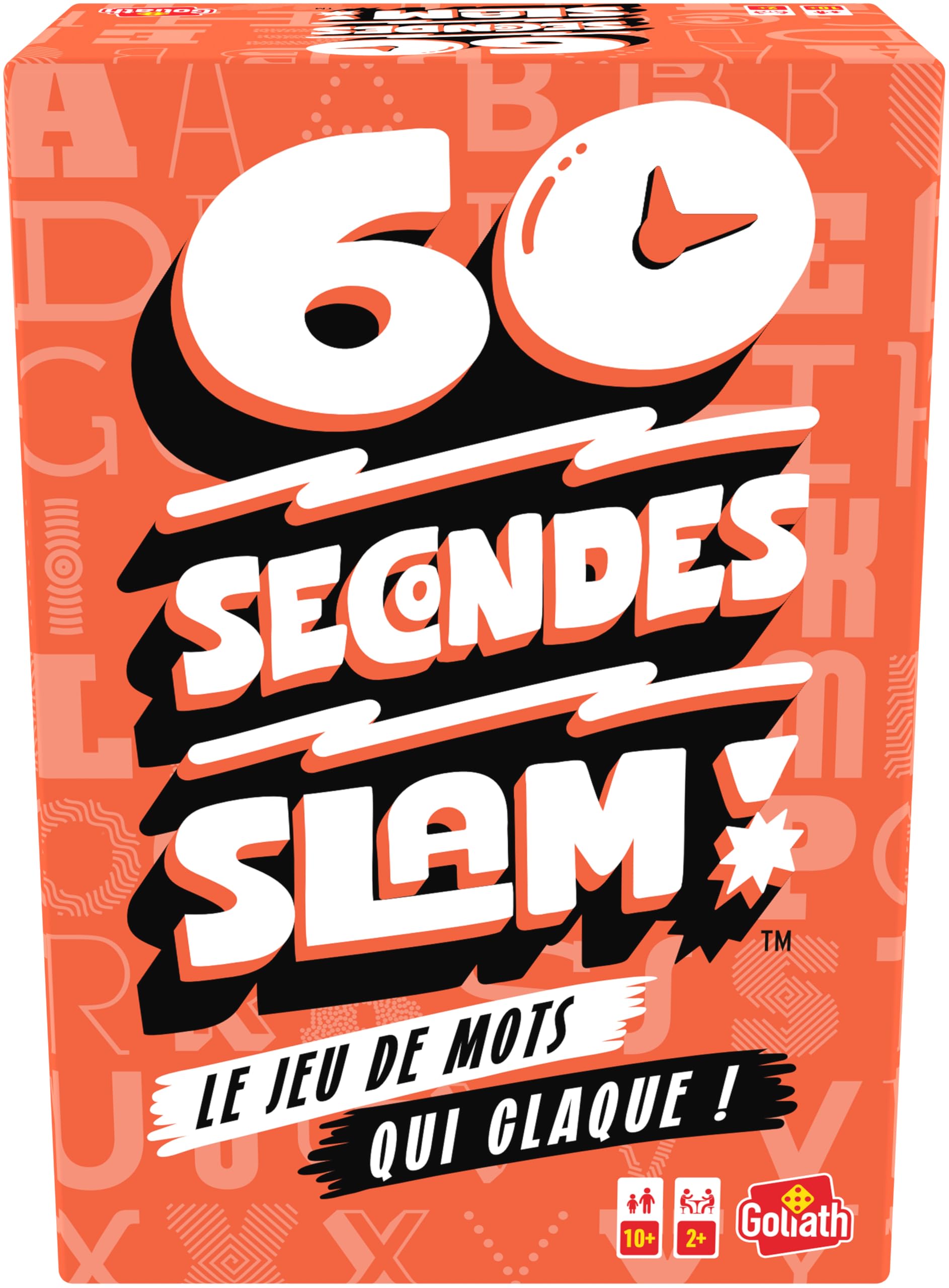 Goliath – 60 Secondi Slam – Gioco d'Atmosfera di Velocità & Lettere – per Adulti e Bambini a partire dagli 8 anni – Piccolo vassoio rivisitato – Sfida Temporizzata 1 Min – Gioco da tavolo Formato