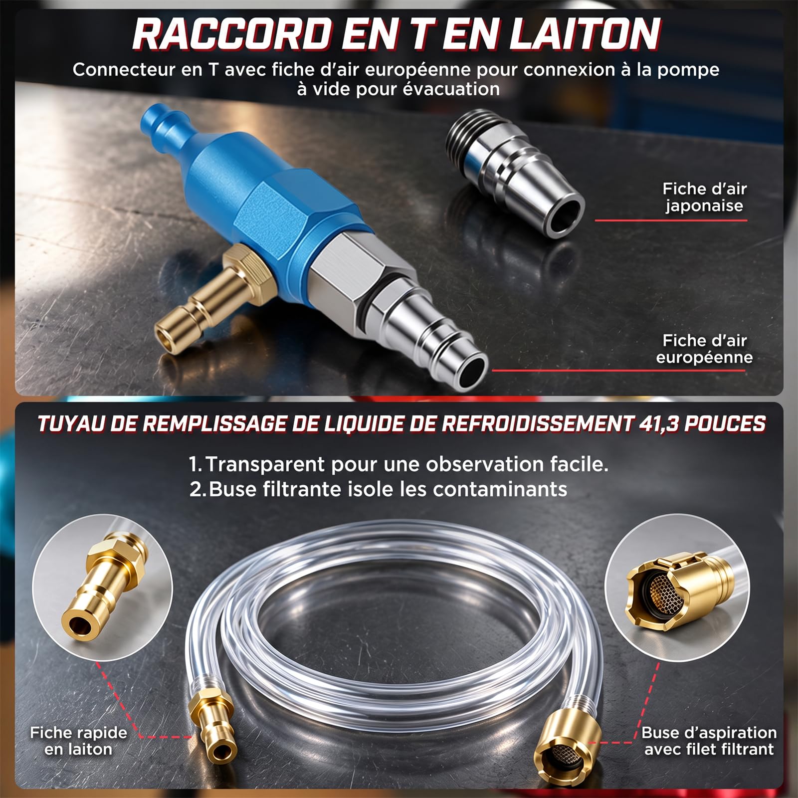 KAISAL Kit de purge et de recharge de liquide de refroidissement pour voiture