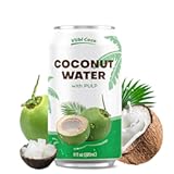 VIIBI Coconut Water with Pulp, Low Calorie All-Natural Drink with Electrolytes, NO added Sugar, Smart Alternative to Coffee, Soda, and Sports Drinks - Gluten Free, 11 Fl Oz (Pack of 24 Cans)