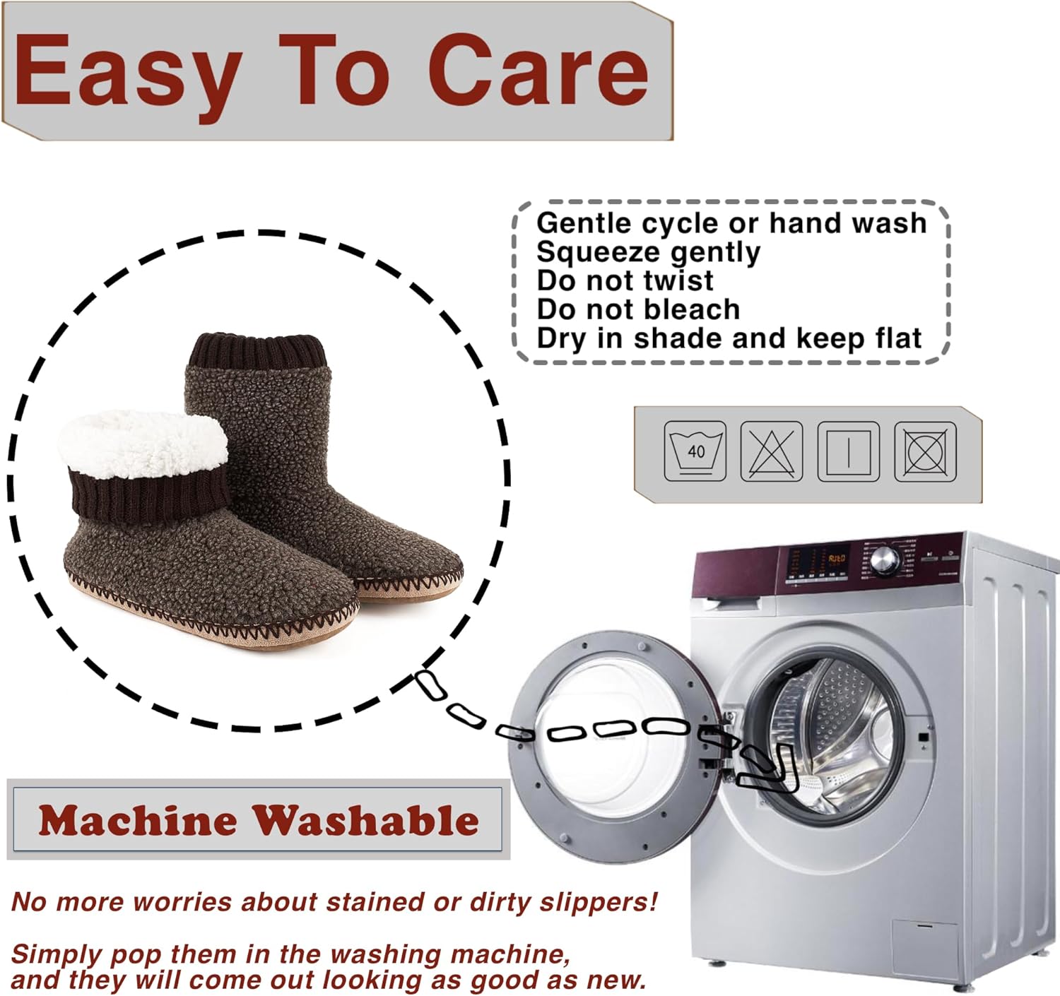 cosyone1997 Cozy Boot Slippers for Men Indoor, Fuzzy House Shoes with Non Slip Gripper Soles, Soft Warm Moccasin Socks, Winter Gifts for Christmas Unique - Image 6