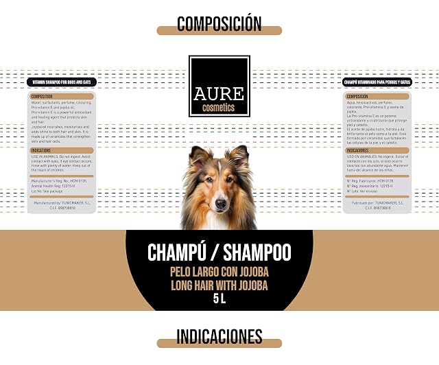 Foto 4 de 6 de AURE Champu para Perros de Pelo Largo con Jojoba 2 L