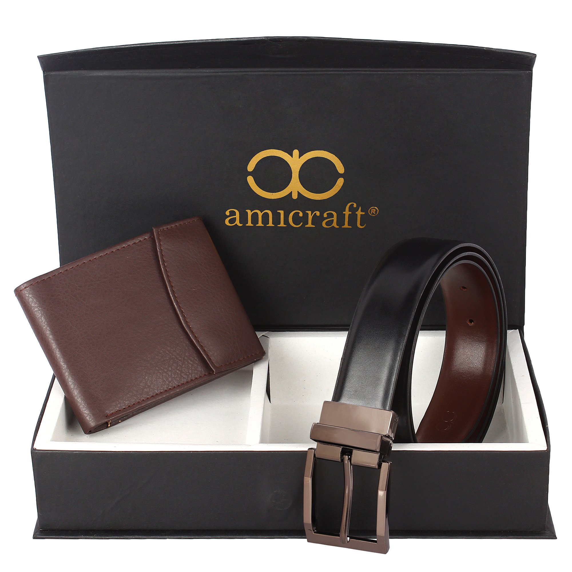 Amicraft Men's Combo Pack Of Wallet & Belt