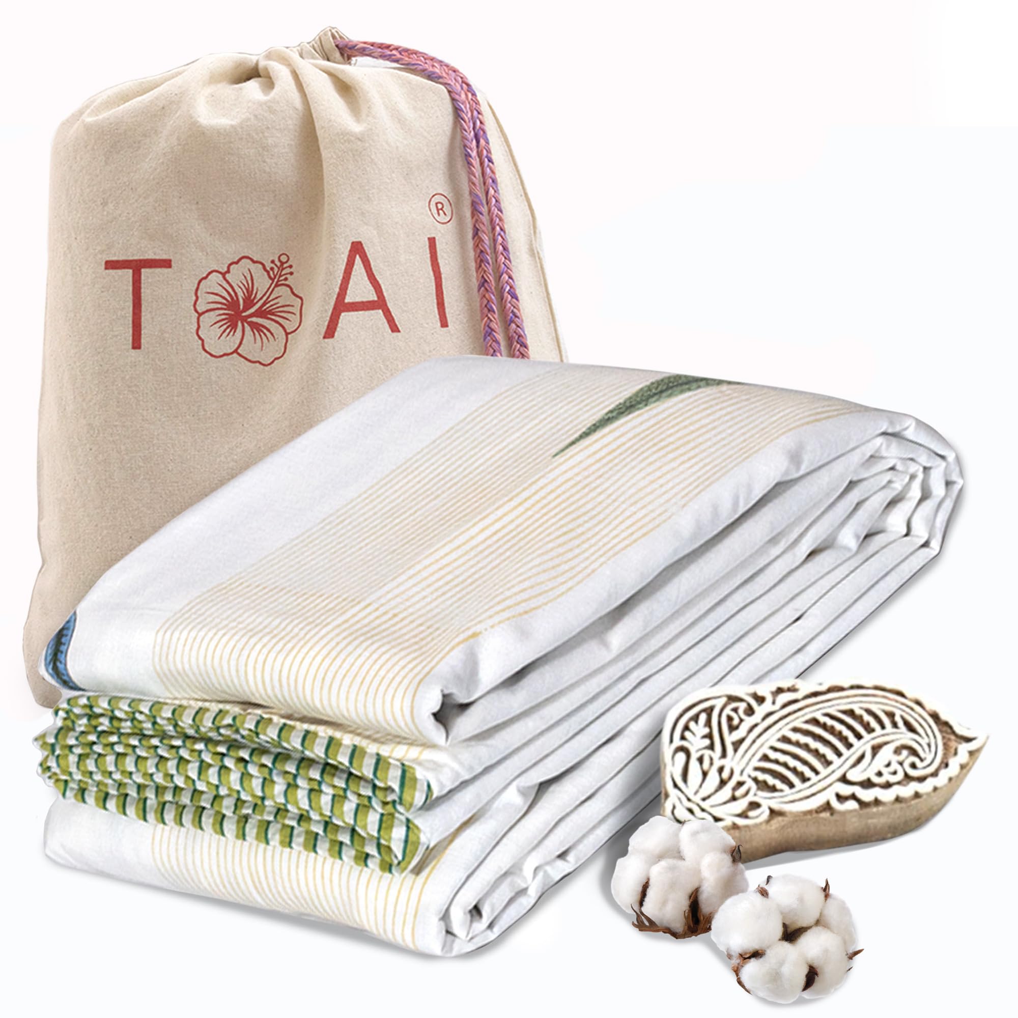 TOAIArt Jaipuri Dohar Quilt for Summer Hand Block Printed 3 Layers Reversible 100% Mulmul Cotton Flannel Filling Single Size 60” X 90” Floral Panel (White Blue Yellow) (B0D987D5DB) Amazon Price History, Amazon Price Tracker