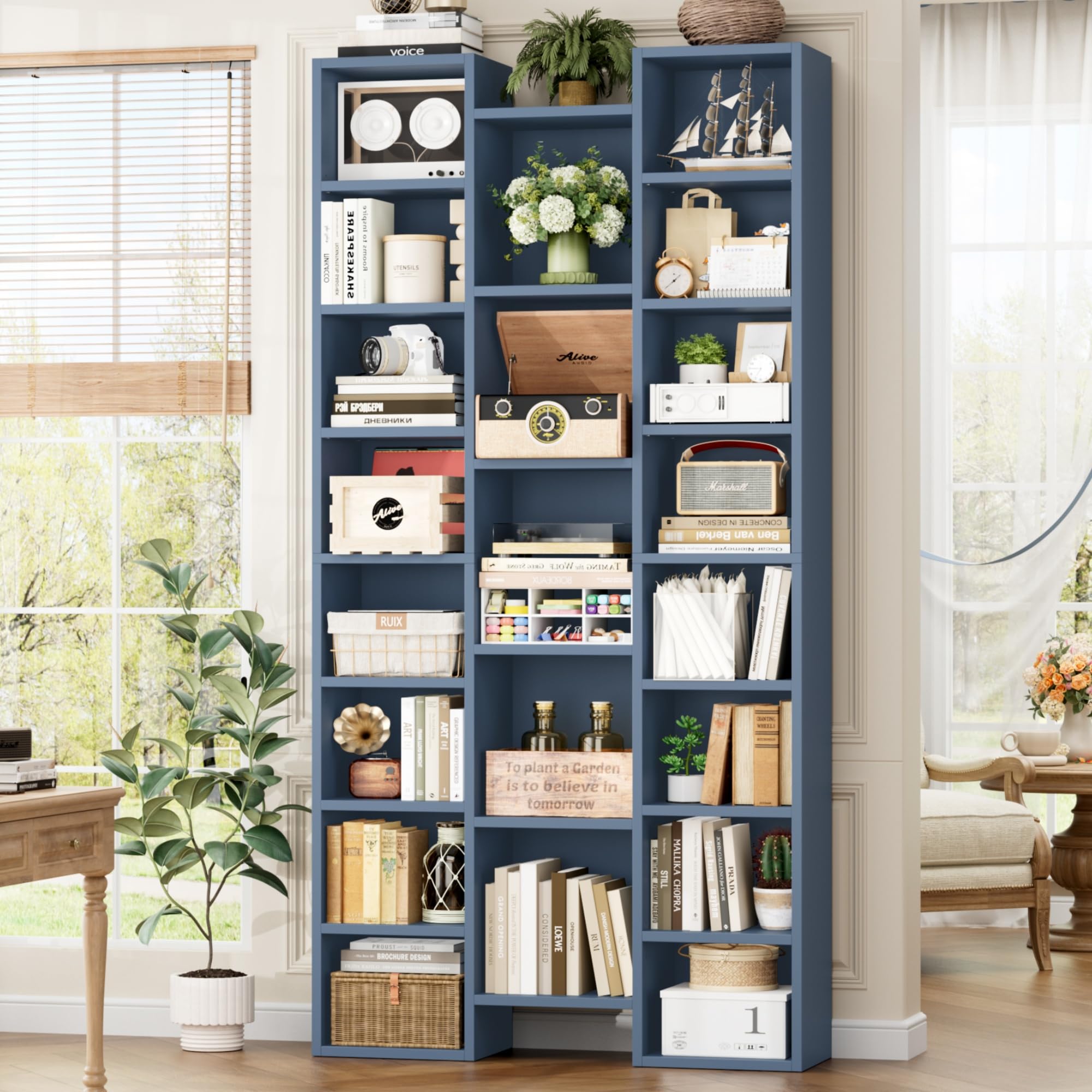 Amazon.com: FOTOSOK 71'' Tall Bookshelf with 21 Cubes, 8 Tier