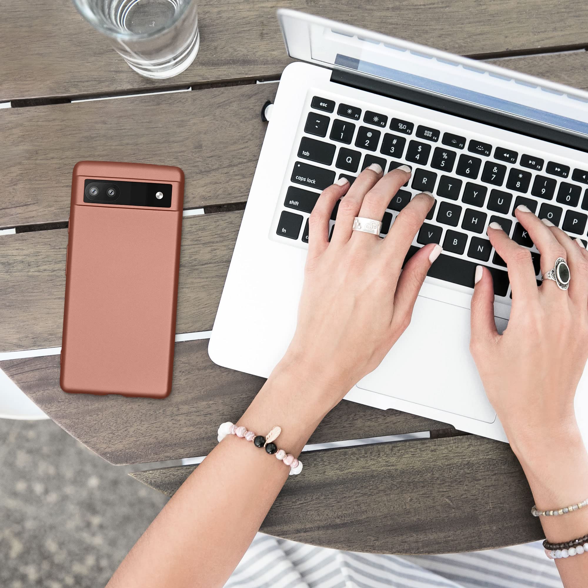 Housse Silicone Collier Coque Collier Pour Google Pixel 8 - Housse Silicone Avec Collier Lavande - Protection Et Portabilité Coque Anti-dérapante Pixel 8