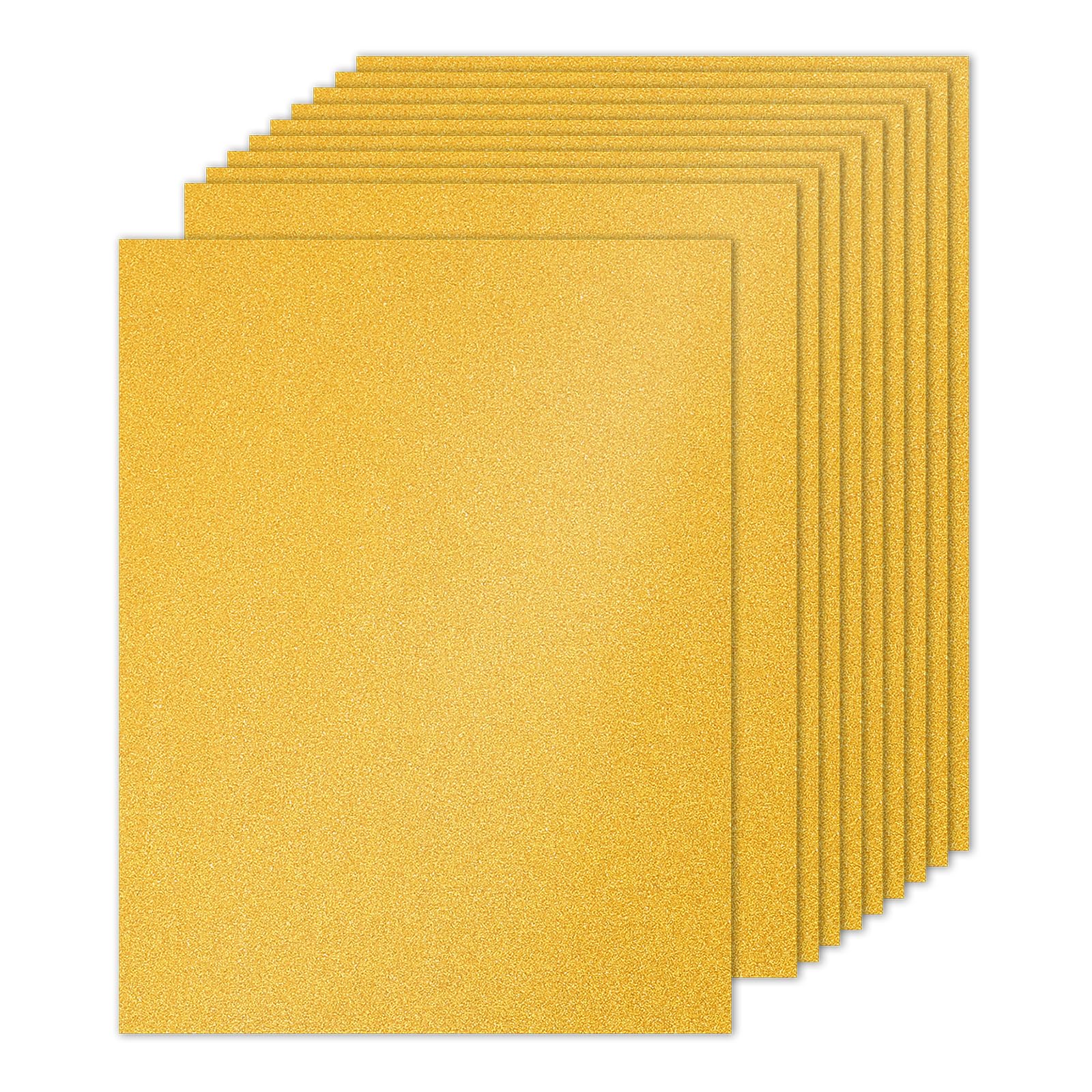 PATIKIL 10 Sheets Gold Glitter Cardstock 8.5 x 11 in