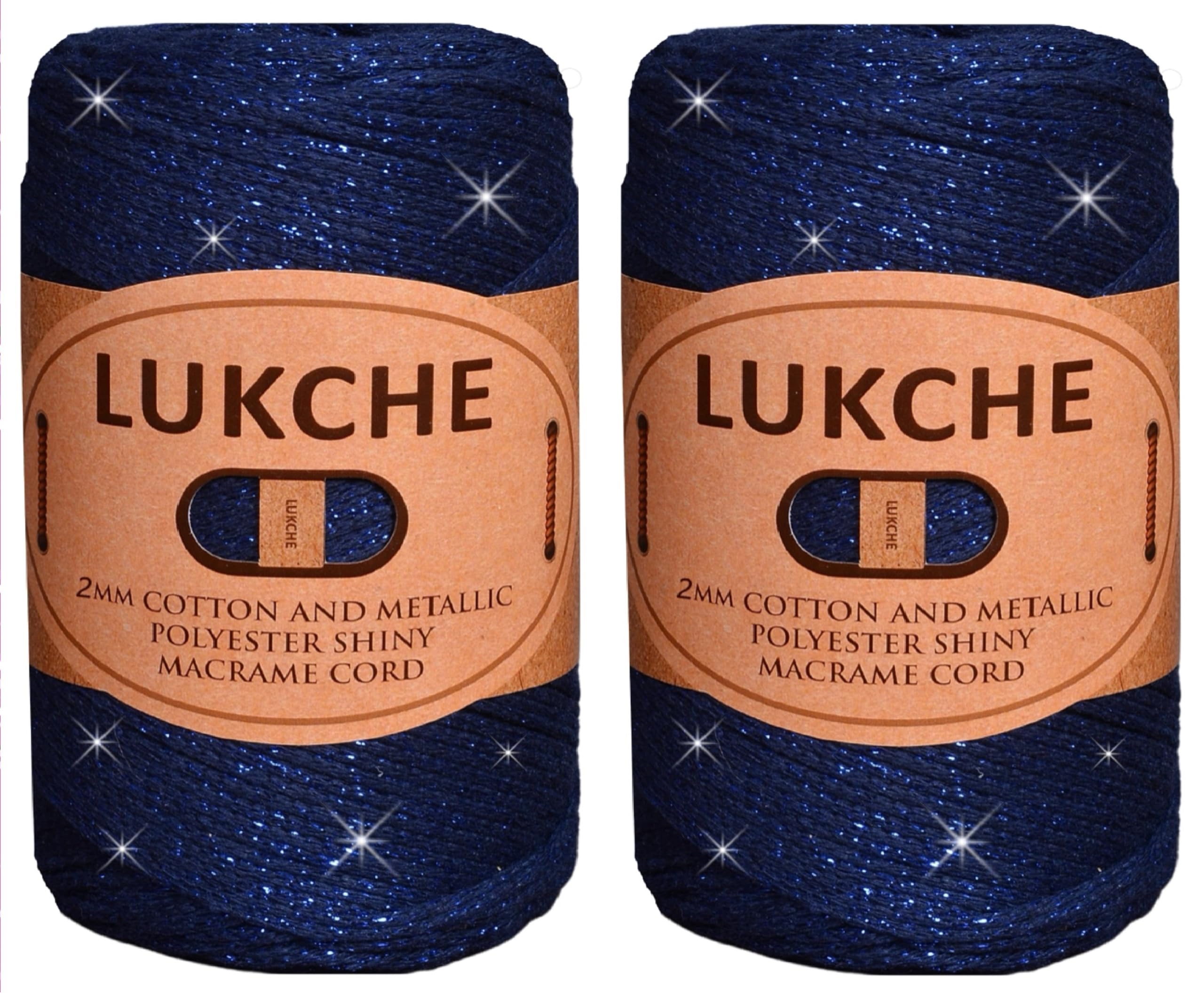 Fil macramé brillant bleu anti-effilochage pour sac et tapis