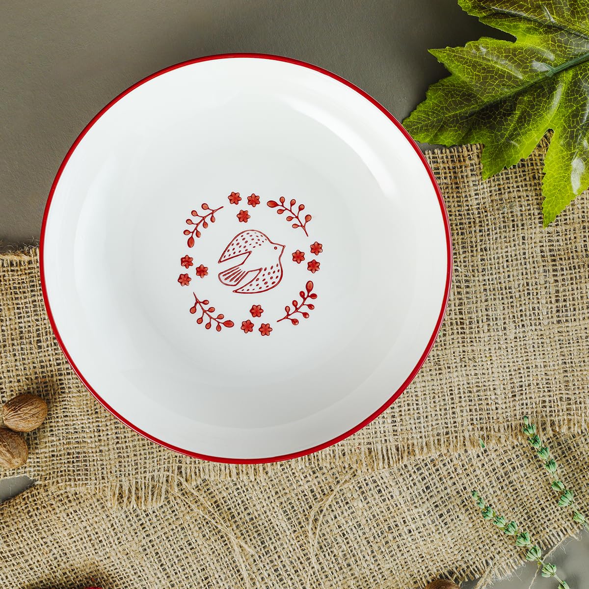 Aryıldız Red Bird Yemek Tabağı Renkli Porselen 20 cm