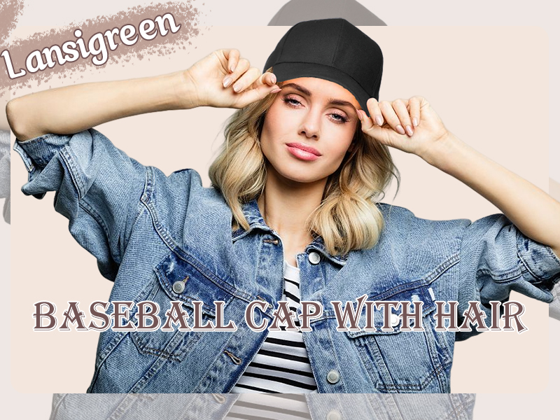 Amazon.com : Lansigreen Baseball Cap with Hair Extensions Hat Wig