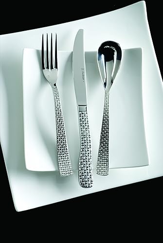 Miniatura 6 de Fortessa Cestino - Cubiertos de acero inoxidable 1810, juego de 5 piezas, servicio para 1, plateado -