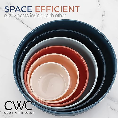 Miniatura 6 de COOK WITH COLOR - Juego de tazones de preparación anchos con tapas, para mezclar, de plástico, pequeños y apilables