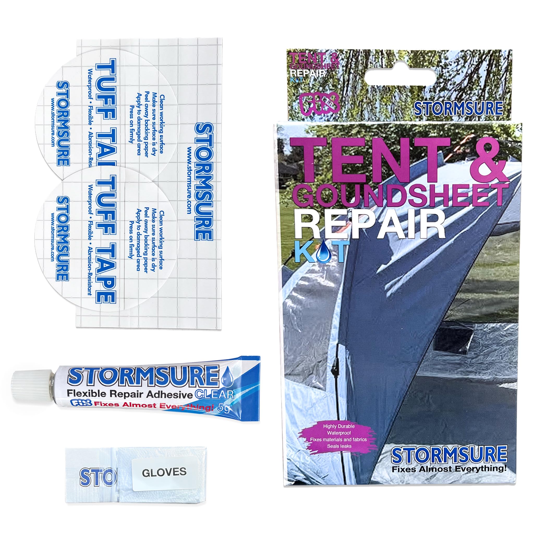 Stormsure 2 X Tent Bivvy Groundsheet Awning Camping Waterproof Repair Kit Rktent