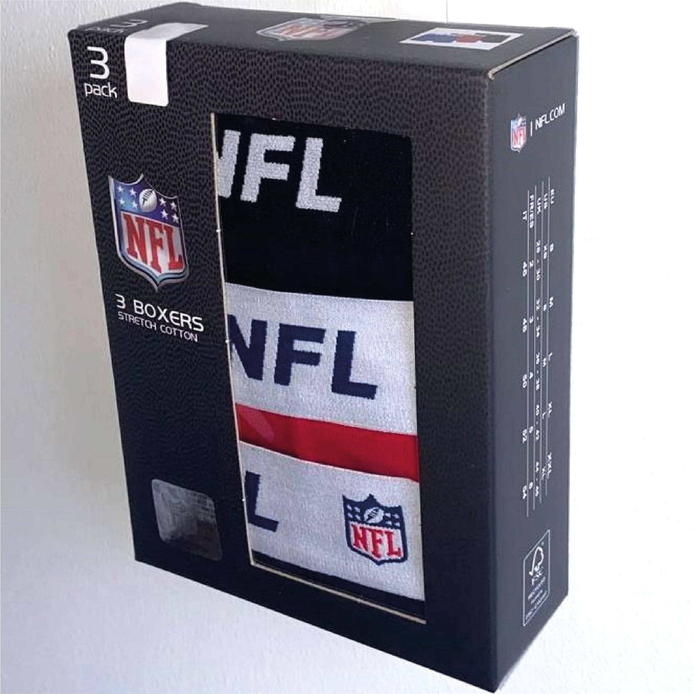 NFL SHIELD 3pk Boxers - NNY/RED/BLK - XL