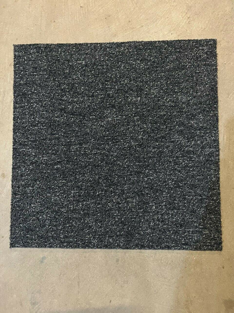 Rhinos Autostyling 12 x Carpet Tiles (40cm x 40cm) Heavy Duty Home Commercial Retail Office Shop Premium Flooring Rugs Floor Tile Hardwearing Anti-Slip Covering, Bitumen Backed - Mid Grey