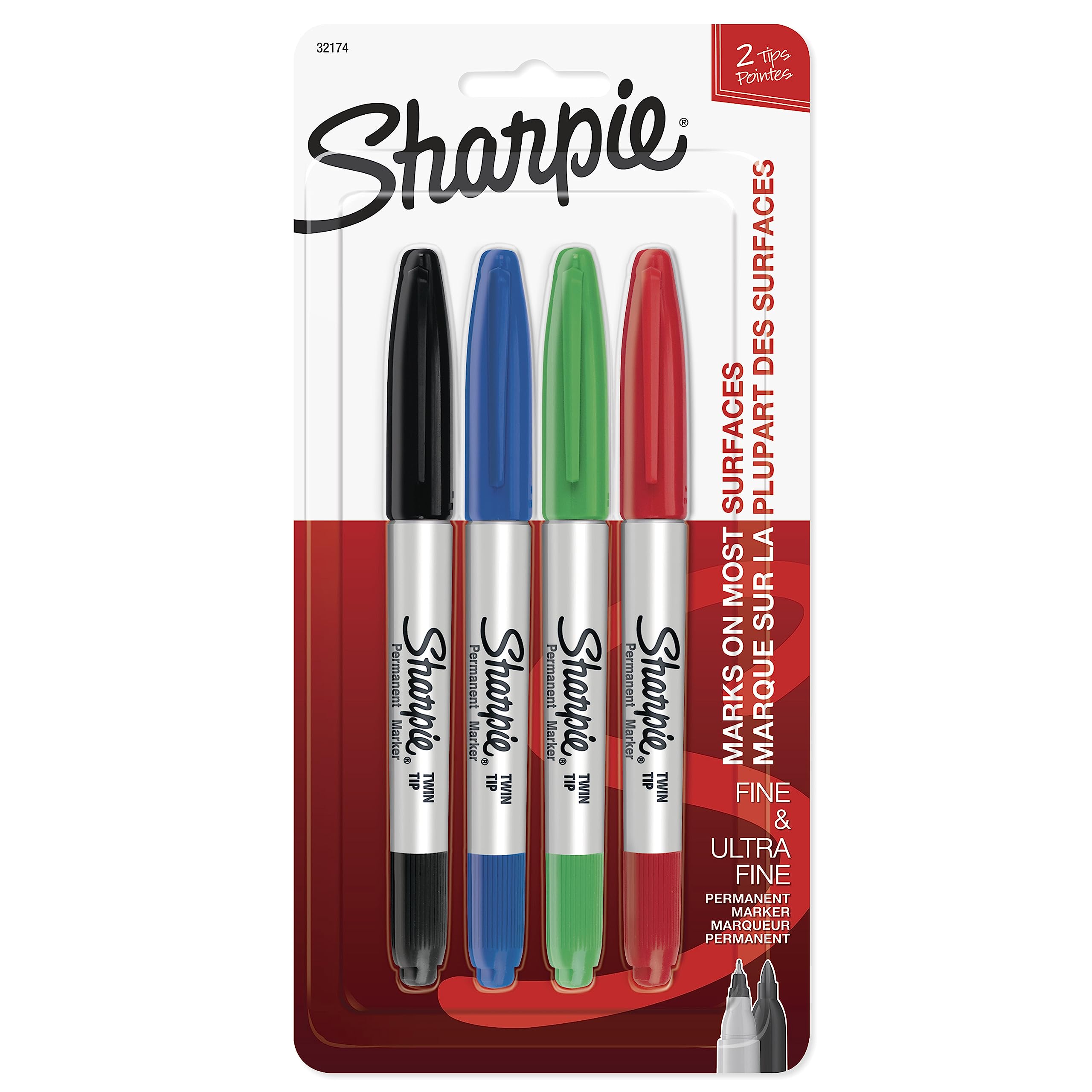 Amazon | SHARPIE 32174PP ツインチップ 油性マーカー 細字 極細