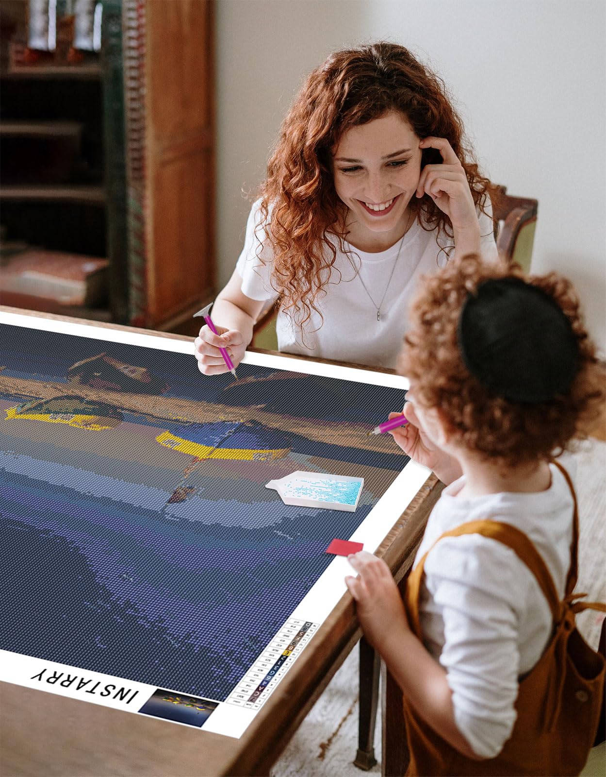 Instarry 5D Diamond Painting Grandi Dimensioni Cielo Stellato e Nave Decorazione per Casa e Pareti 120x60 cm