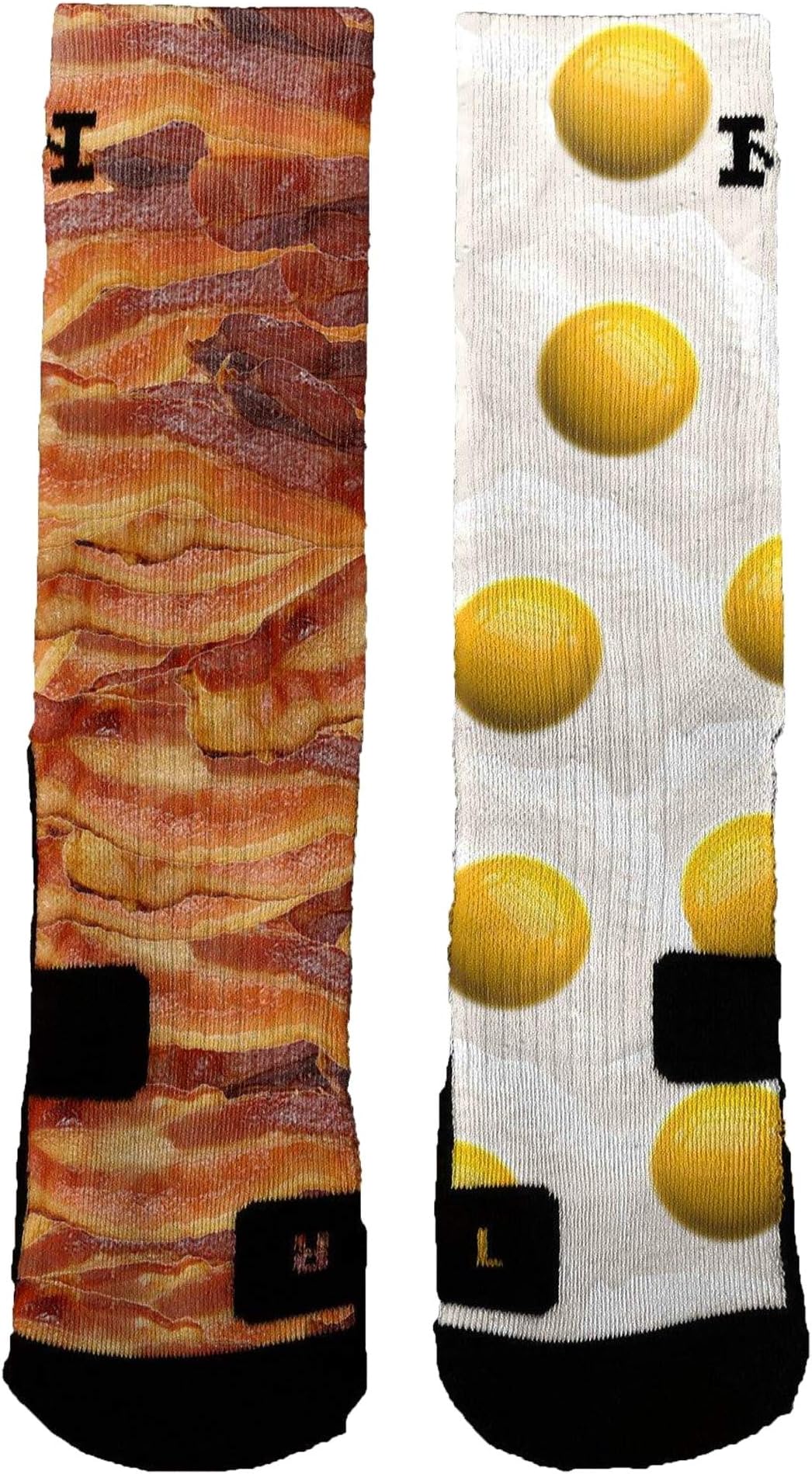 HoopSwagg Brand Athletic Socks Bacon and Eggs