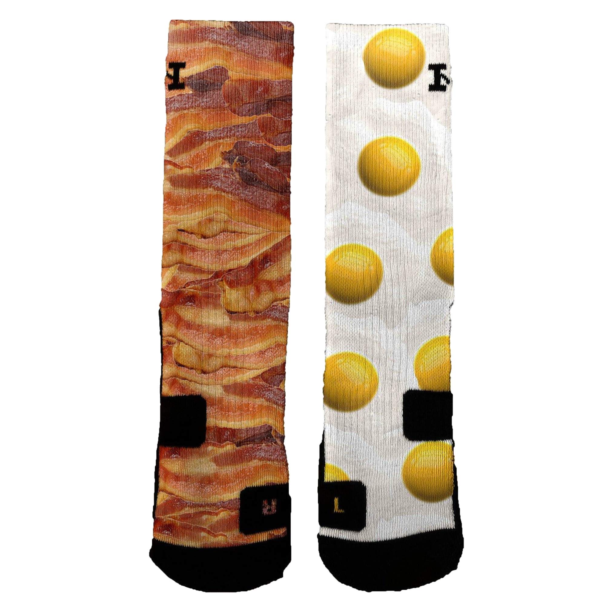 HoopSwagg Brand Athletic Socks Bacon and Eggs