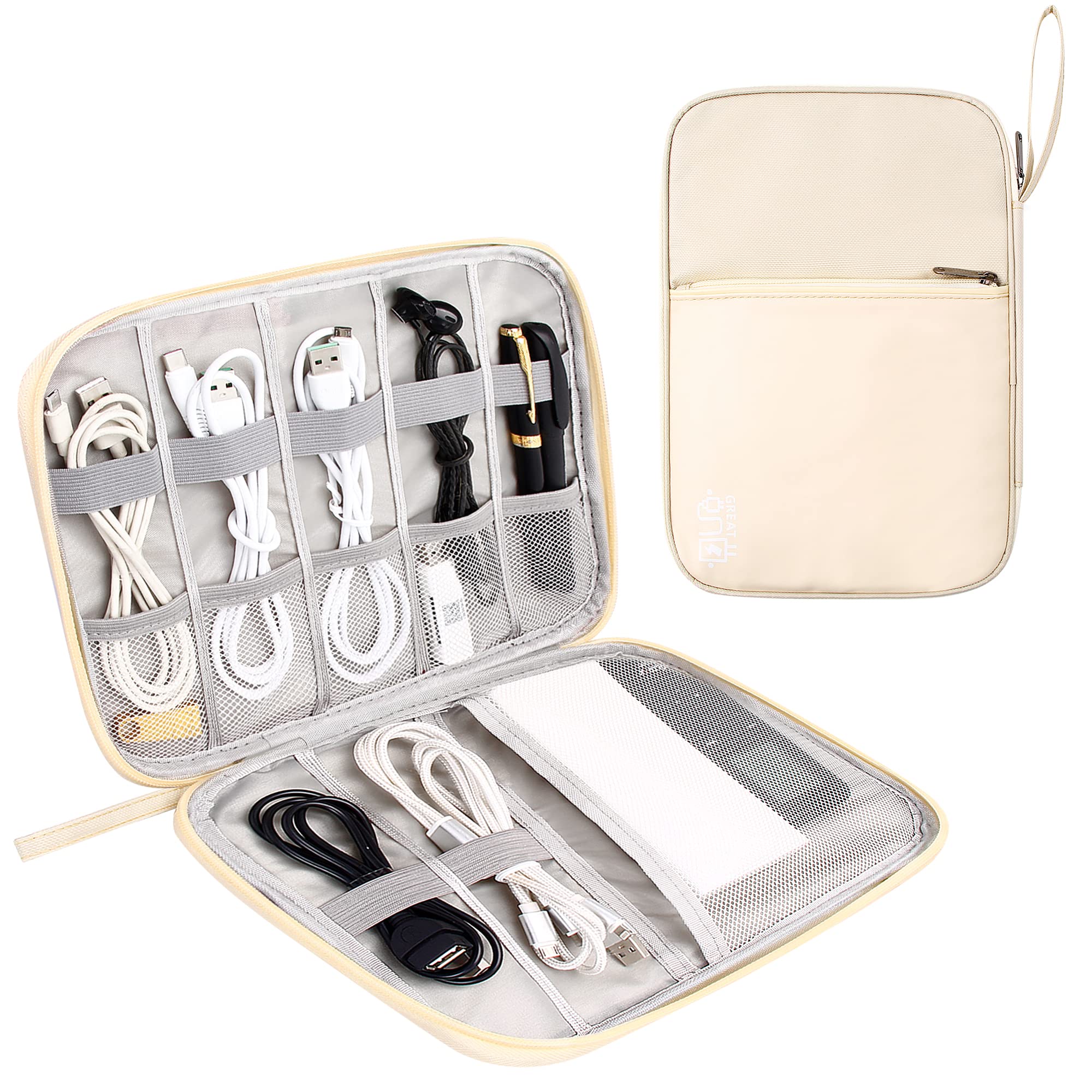 YOUBDM Electronics Organizer Small Travel Cable Organizer Bag Compact Waterproof Electronic Accessories Cord Case for Hard Drives, Cables, Cords, Chargers