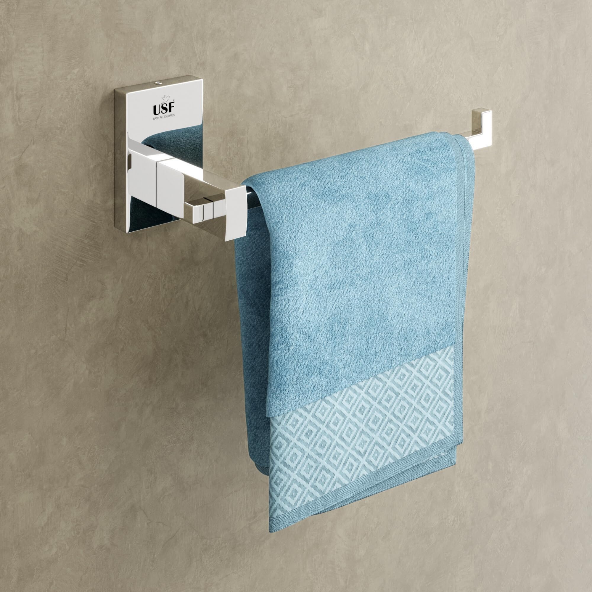 USF Bath Accessories Towel Hanger for Wash Basin, 304 Stainless Steel Napkin Holder for Bathroom, Hand Towel Hanger, Towel Holder in Bathroom, Towel Ring Bathroom Accessories (Chrome-Orizon)