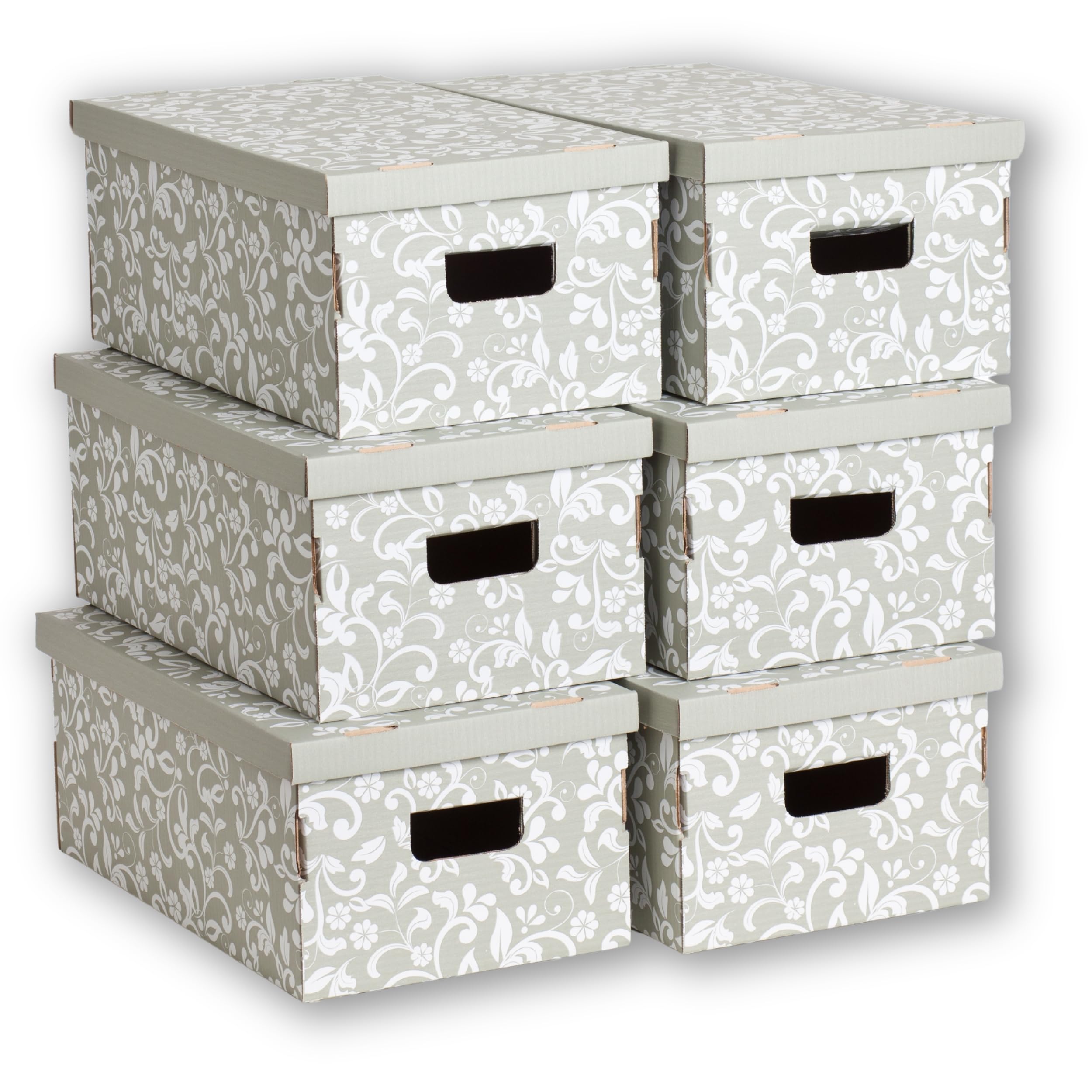 Set di 6 Scatole in Cartone certificate Fsc organizer per armadio con coperchio