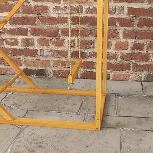 Miniatura 9 de PawHut Juego de actividades de pollo para animales sanos y felices, juego de columpio con perchas de pollo y escalera de gallina, juguete de