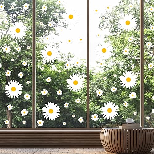 Miniatura 6 de TaoBary 165 piezas de calcomanías de pared de margaritas grandes, 15 hojas, calcomanías de vinilo para despegar y pegar, calcomanías florales para