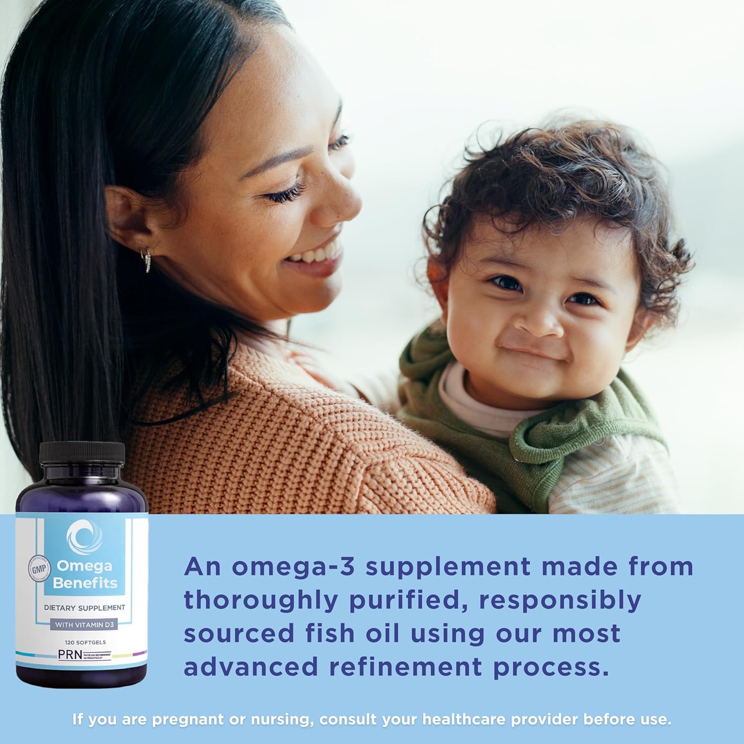 PRN DE Omega 3 Supplement - 120 Softgels, 30-Day Supply - rTG Omega 3 Fatty Acids with 1680mg EPA, 560mg DHA & Vitamin D for Skin, Joint, Brain, Eye and Heart Health