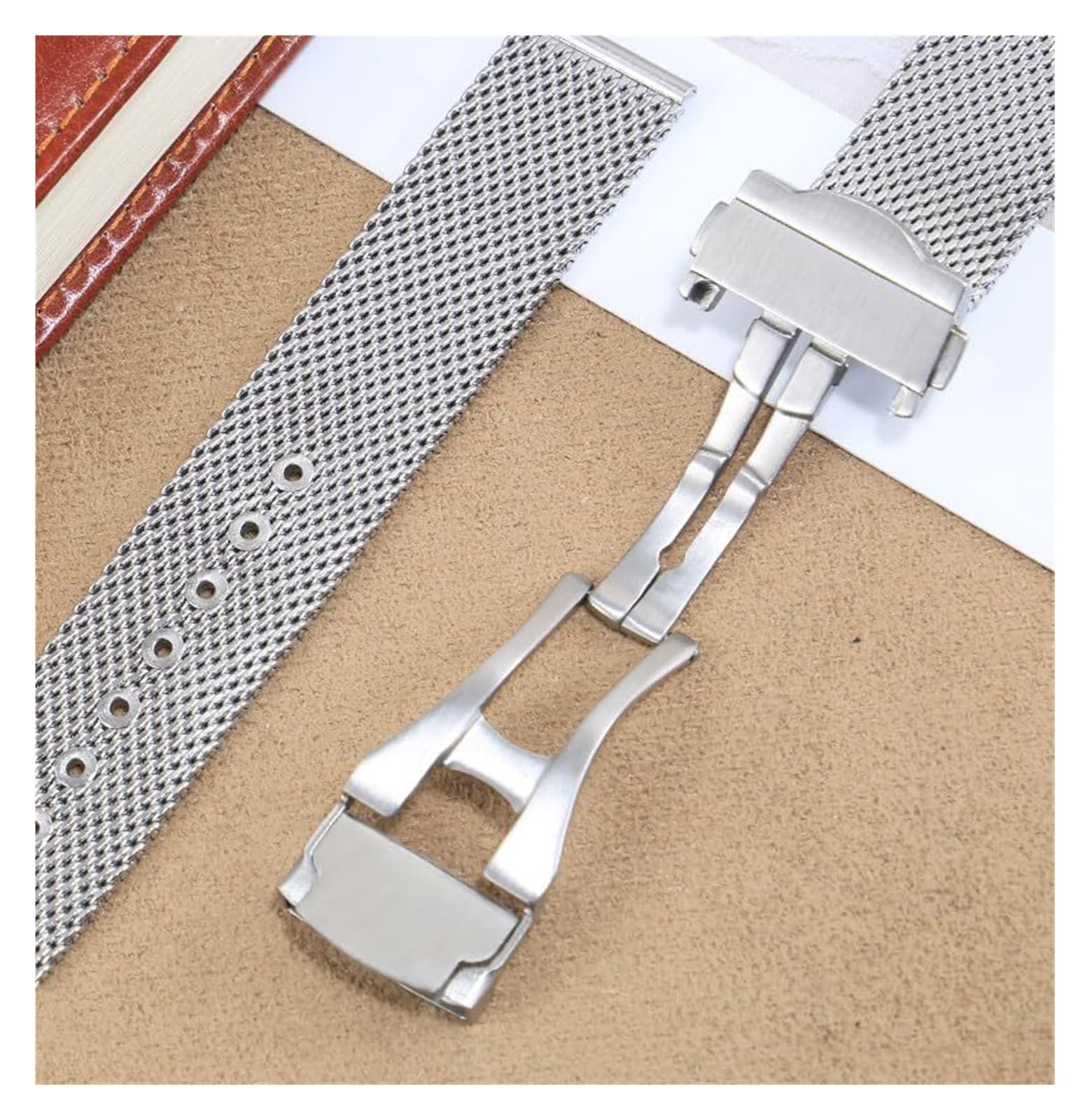 Pasek do zegarka ze stali nierdzewnej, 20mm Stainless Steel Mesh Watchband Metal Mesh Watch Strap Universal Smartwatch Replacement Watchband