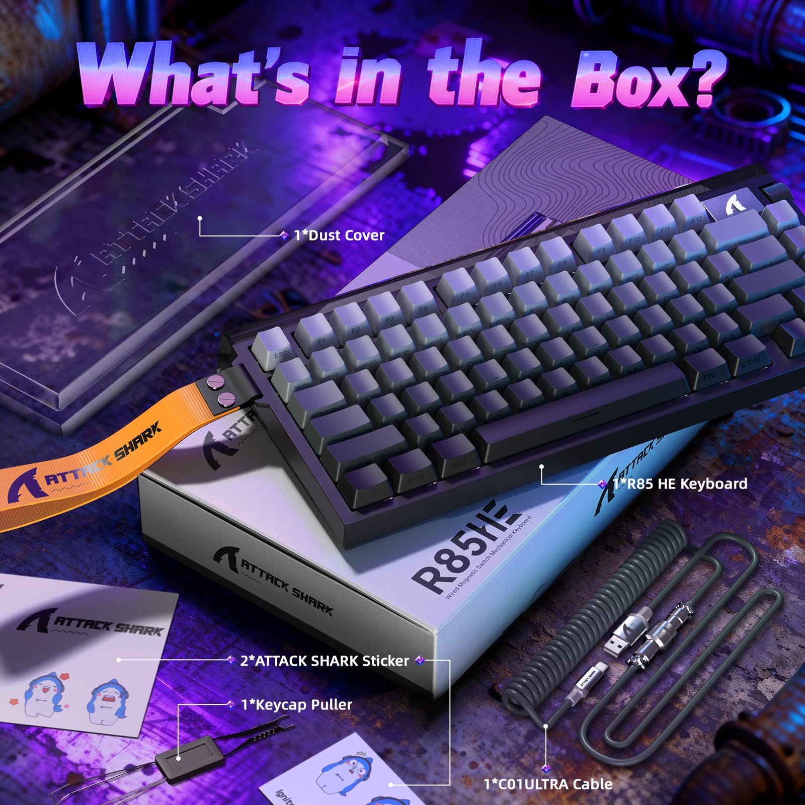 Amazon.com: ATTACK SHARK R85 HE 75% Magnetic Wired Gaming Keyboard