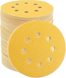 Sanding Discs, DRLIFE 5-Inch 8-Hole Hook and Loop Sanding Discs, Orbital Sander Sandpaper Discs, 100Pcs Round Sandpaper Set, 120-Grit