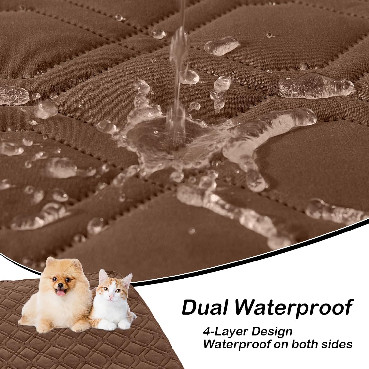 hyha Waterproof Dog Bed Blanket, Soft Pet Blankets, Waterproof Couch Cover for Dogs, Reversible Sofa Covers Washable for Furniture (30x70 Inch, Brown/Chocolate) - Image 2