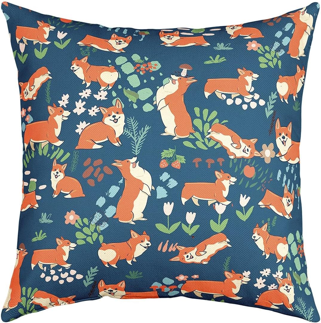 jejeloiu Pillow Case Cushion Cover Lovely Dog Throw