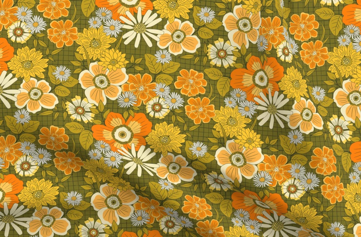アンティーク雑貨 MAC Super Vintage Fabric 70s アンティーク雑貨 MAC Super Vintage Fabric 70s Retro Orange
