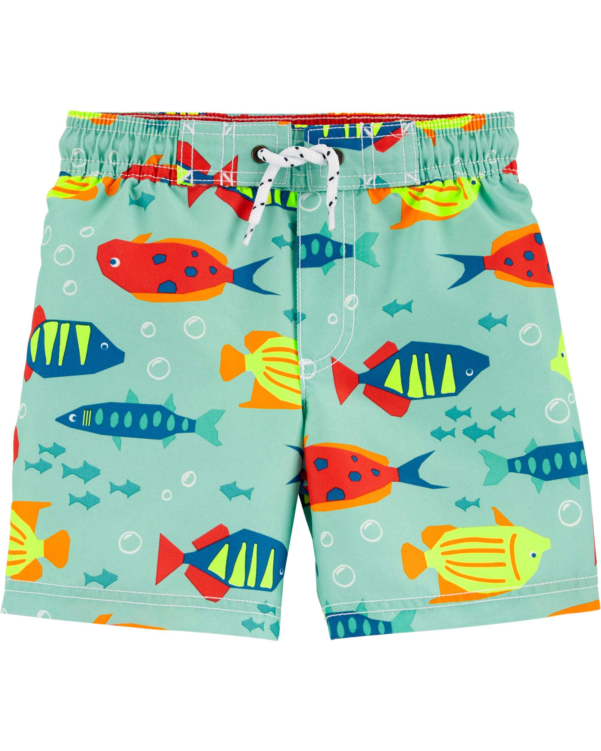 Carter's Free Combination Boys Rashguard and Swim Trunks (Fish Swim Trunks, 12m)