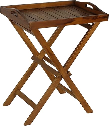 Bare Decor Kalos - Mesa de madera maciza de teca para exteriores, 30 pulgadas, color marrón