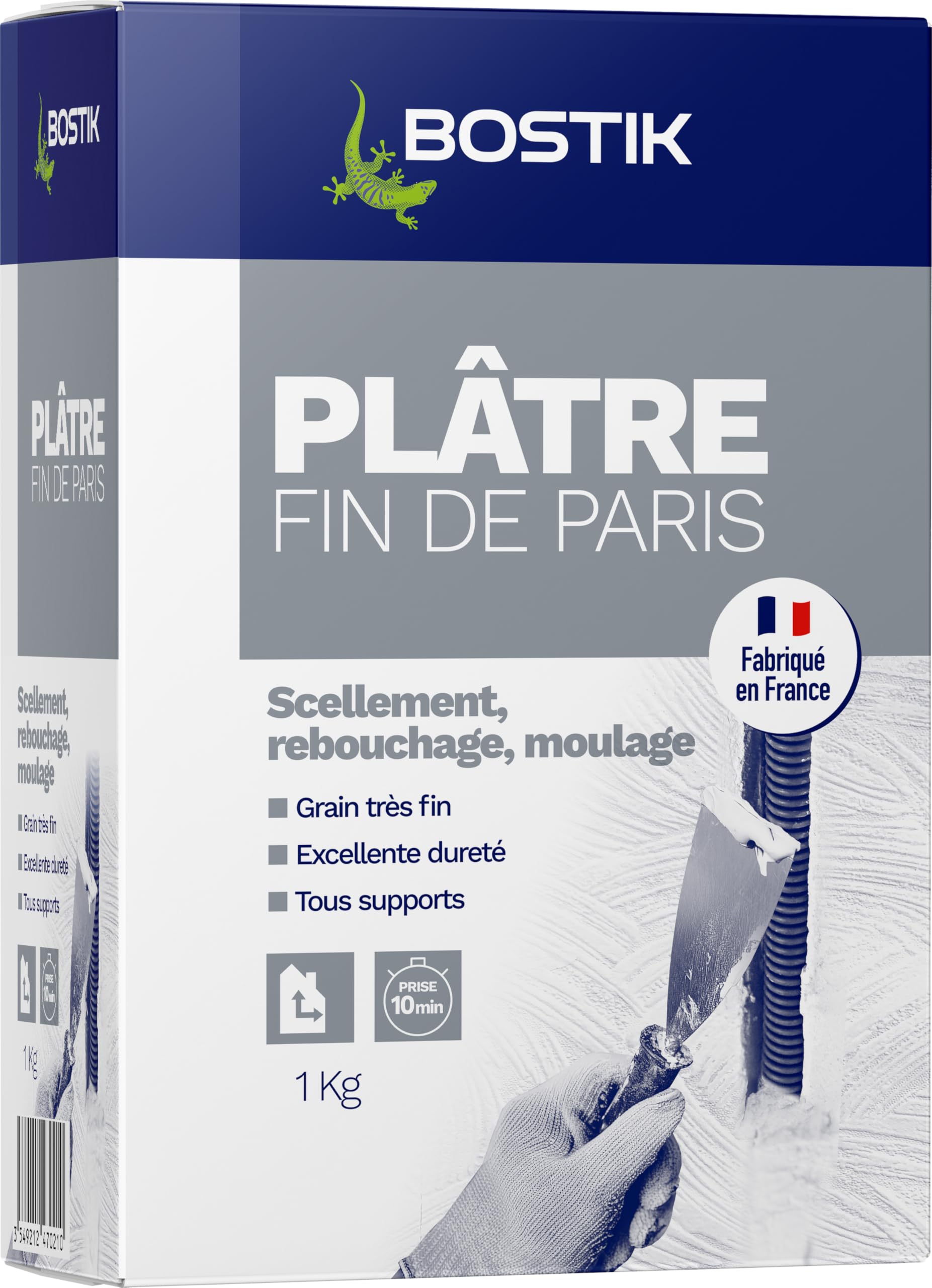 Plâtre de Paris Toupret blanc 1kg pour réparer les murs de la maison