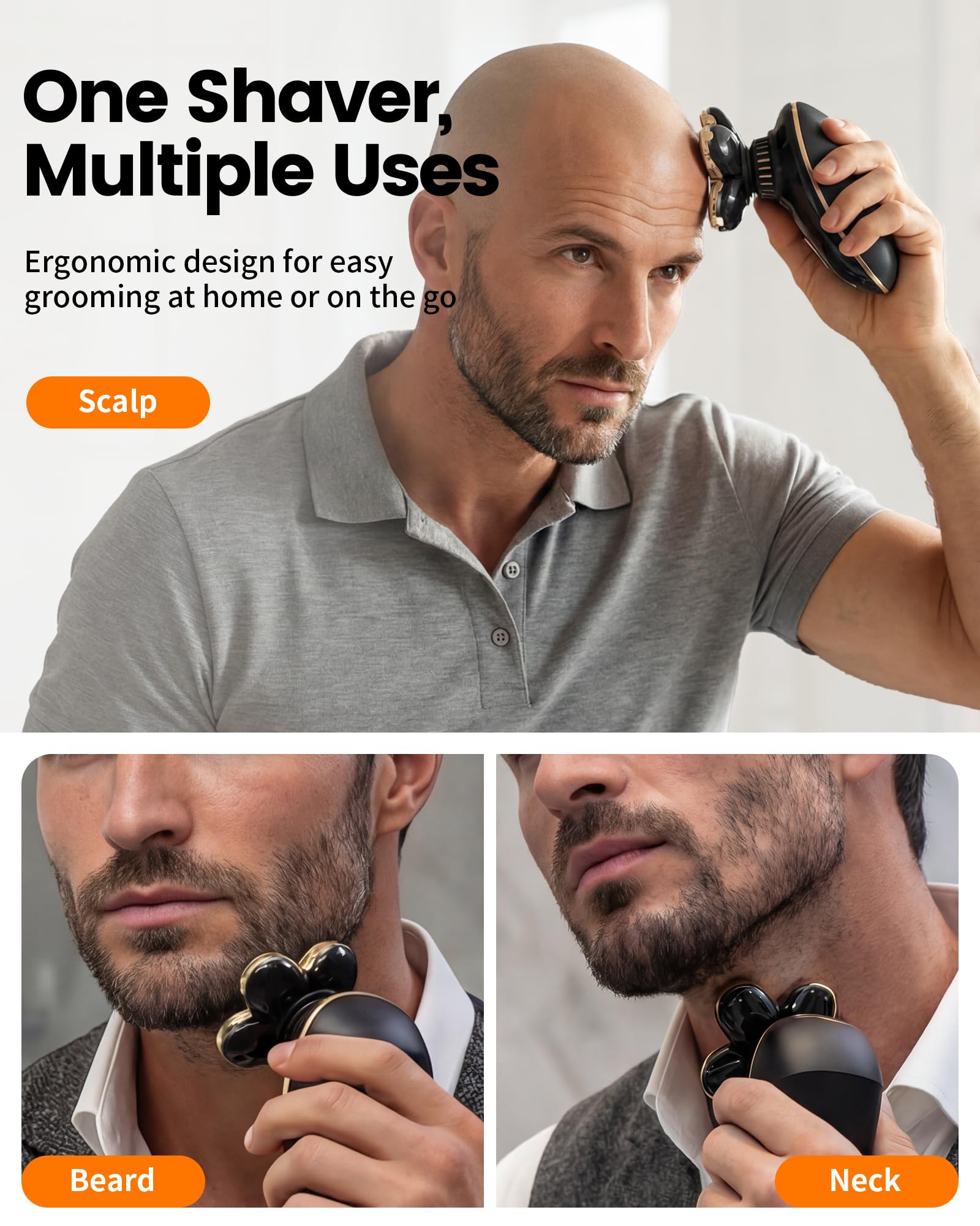 Type-C Charge Bald Head Shaver - 6 Blades -4 Type-C Charge Bald Head Shaver - 6 Blades -4
