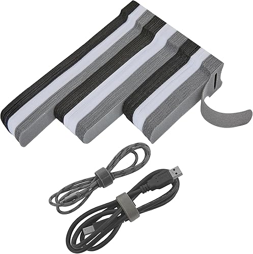 Miniatura 1 de 150 bridas reutilizables con gancho y bucle, correas de cables ajustables multiusos para organizar el hogar, la oficina y los centros de datos