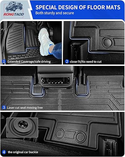 Miniatura 10 de Rongtaod Tapete de carga compatible con Nissan Pathfinder 2022 2023 2024 Tapete de carga para maletero, tapete de TPE para todo tipo de clima,