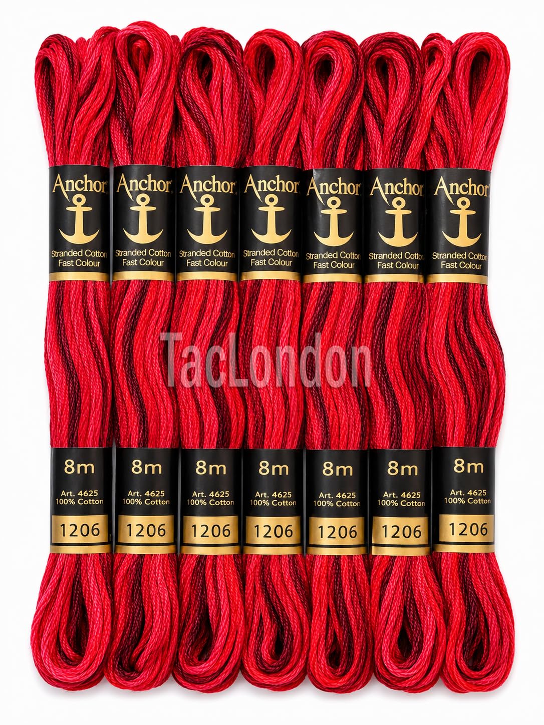 Pack of 12 Anchor Skeins Cotton Double Shade Magical Color Variations Floss Pack Six Strand Embroidery Variegated Cross Stitch Threads (1206 Maroon Dark Red Mix Shades) â image 1
