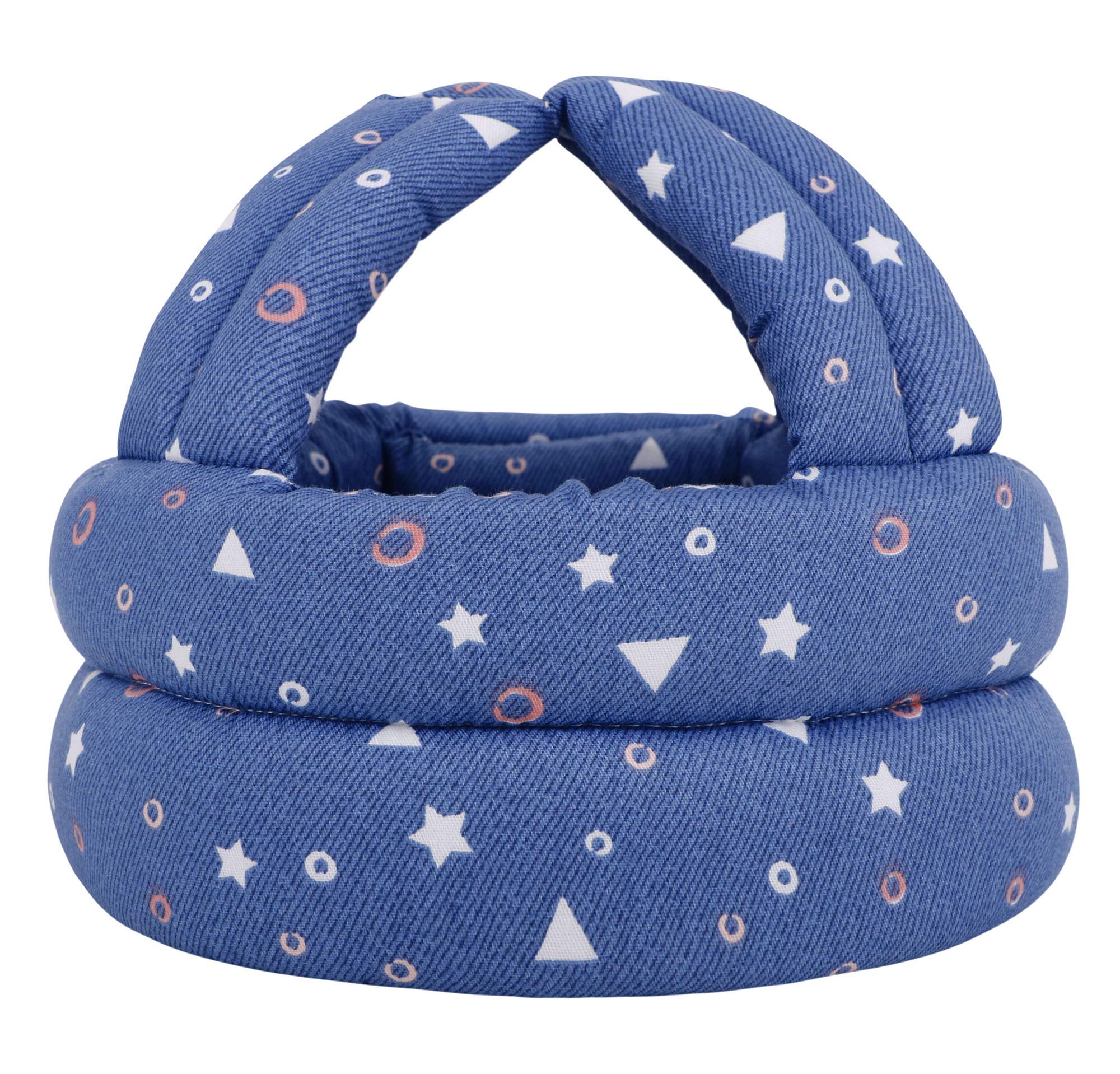 Simplicity Casco de seguridad para bebé y niño pequeño, sin golpes, con cojín para la cabeza, Azul oscuro (Dark Blue Star), talla única