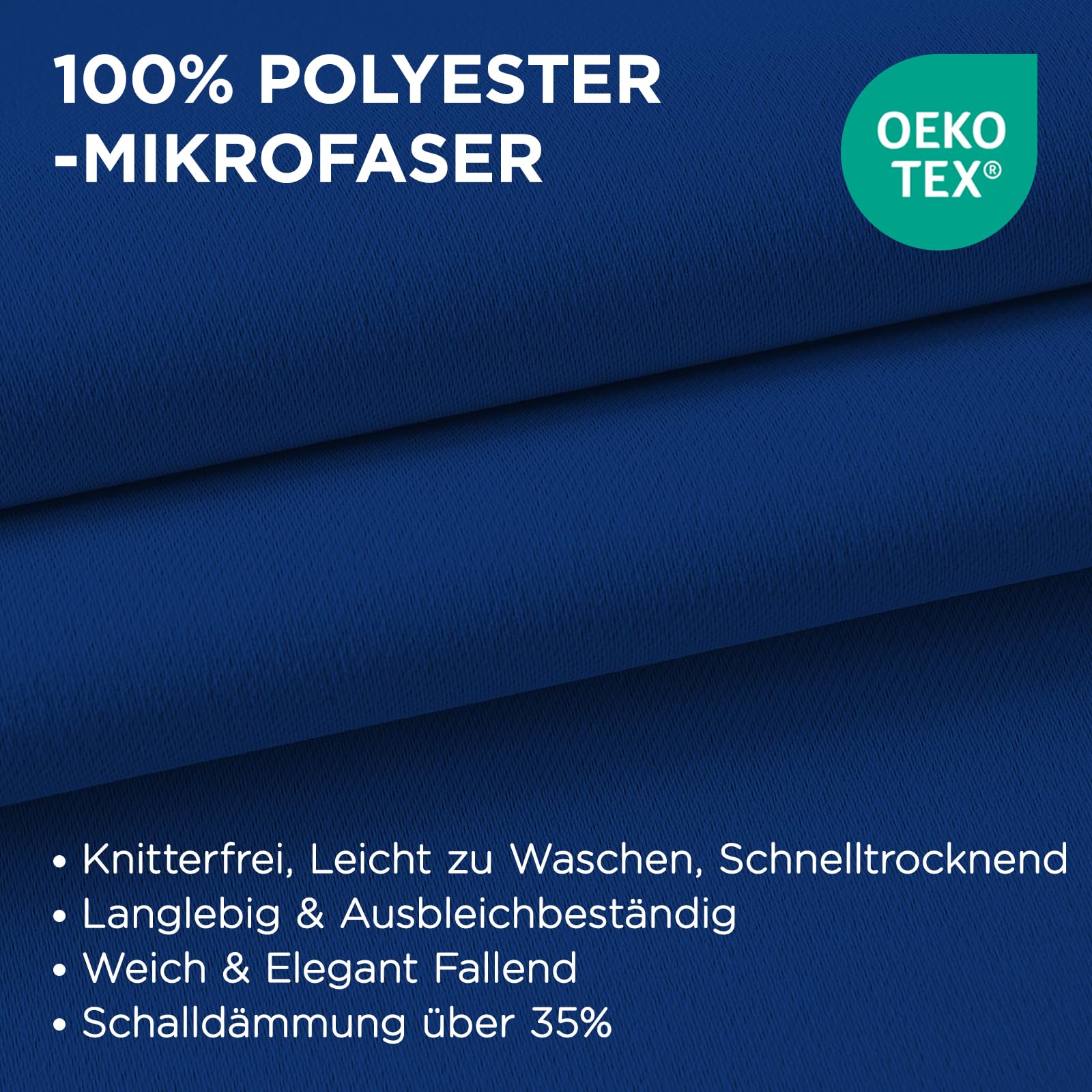 Joydeco Blickdichte Vorhänge mit Ösen Gardinen 2er Set – Bild 3