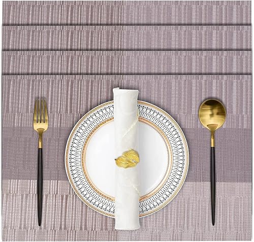 Placemats Set of 4 for Dining Coffee Table Scratch Heat Stain Resistant Anti Skid Kitchen Decor Washable Wipeable Indoor Outdoor Durable Tablemats