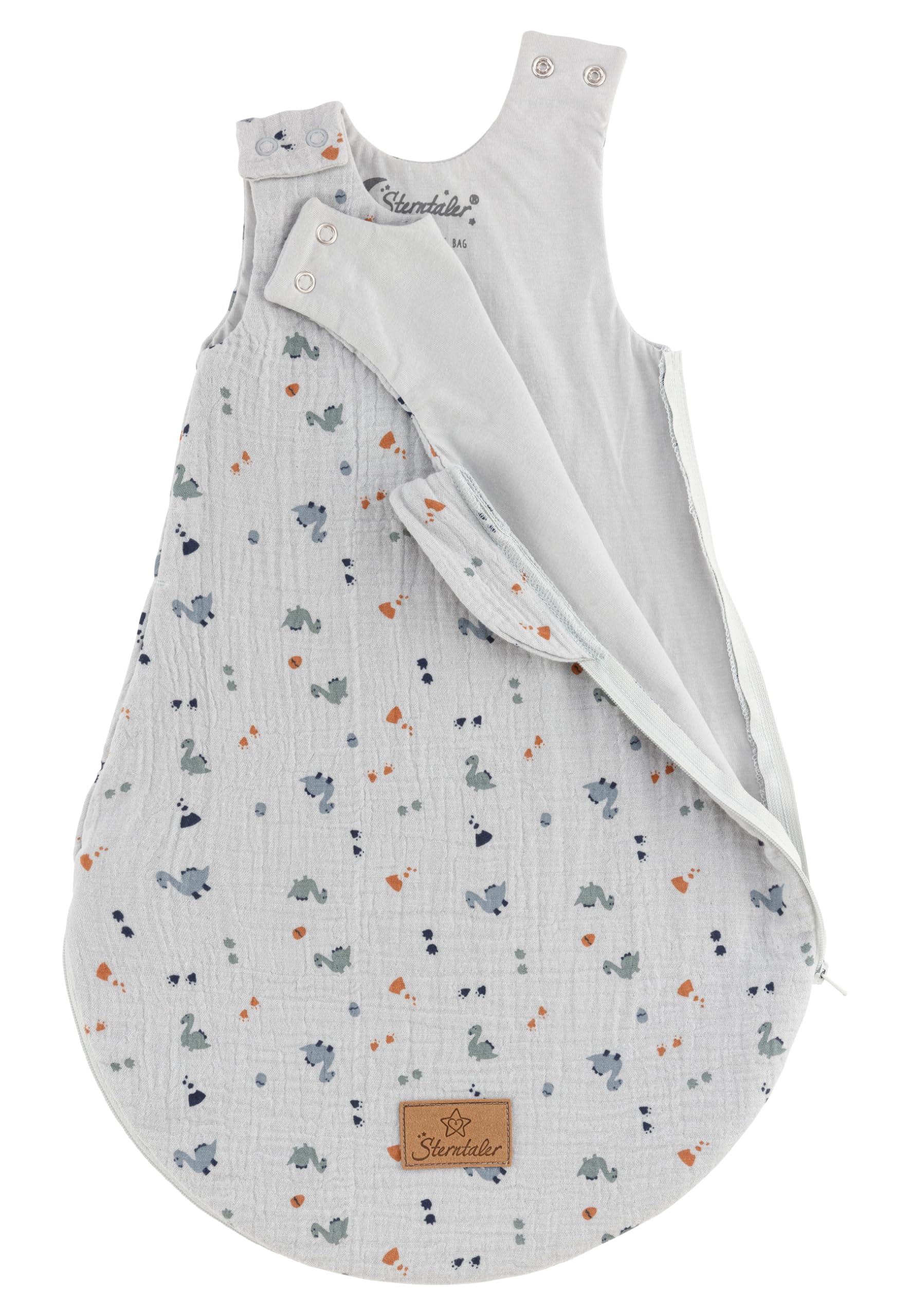 Sterntaler Babyschlafsack 50/56 Dino Rexi - Schlafsack aus weichem Musselin gefüttert mit Jersey