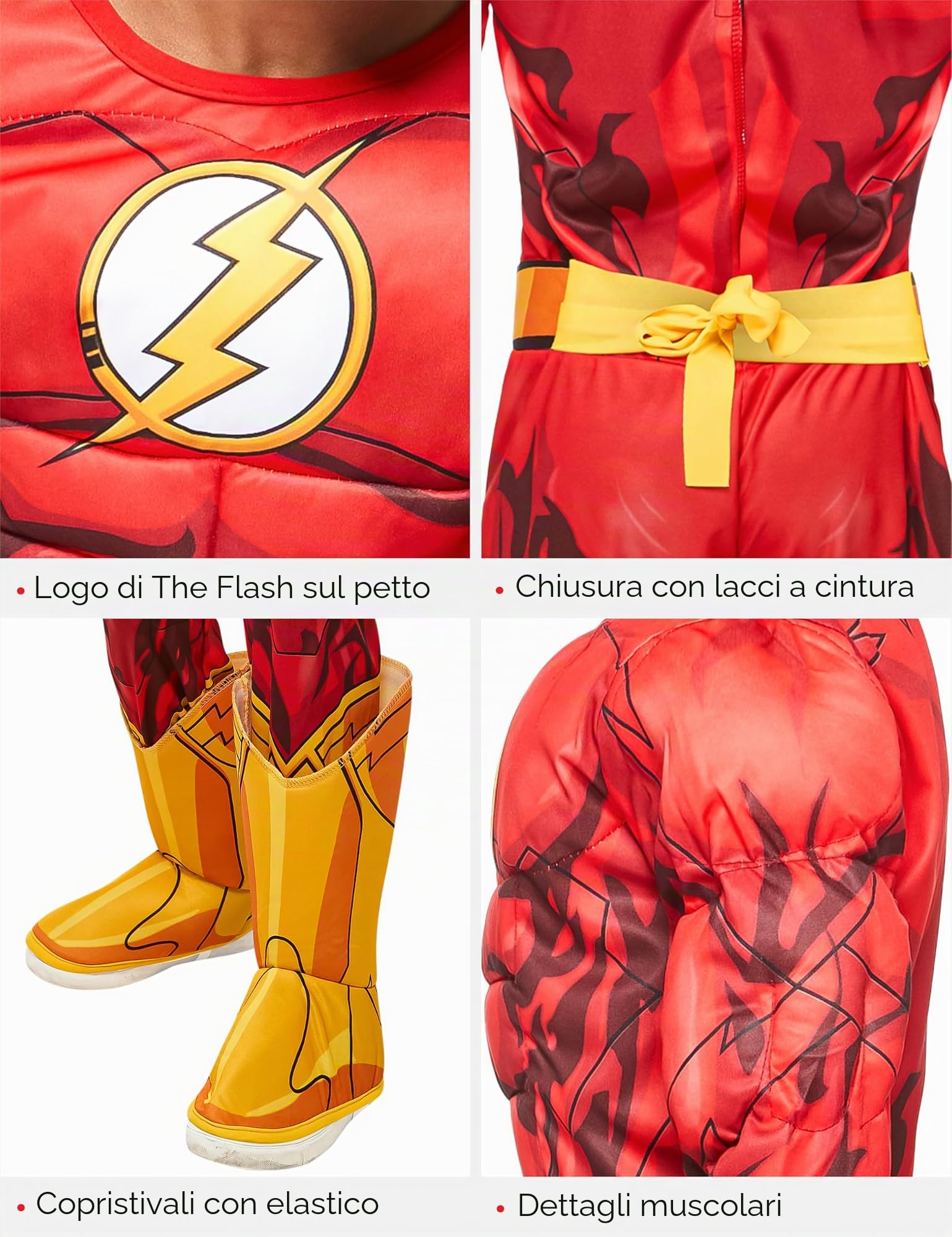 Rubie's Costume ufficiale DC Superhero The Flash Deluxe per bambini