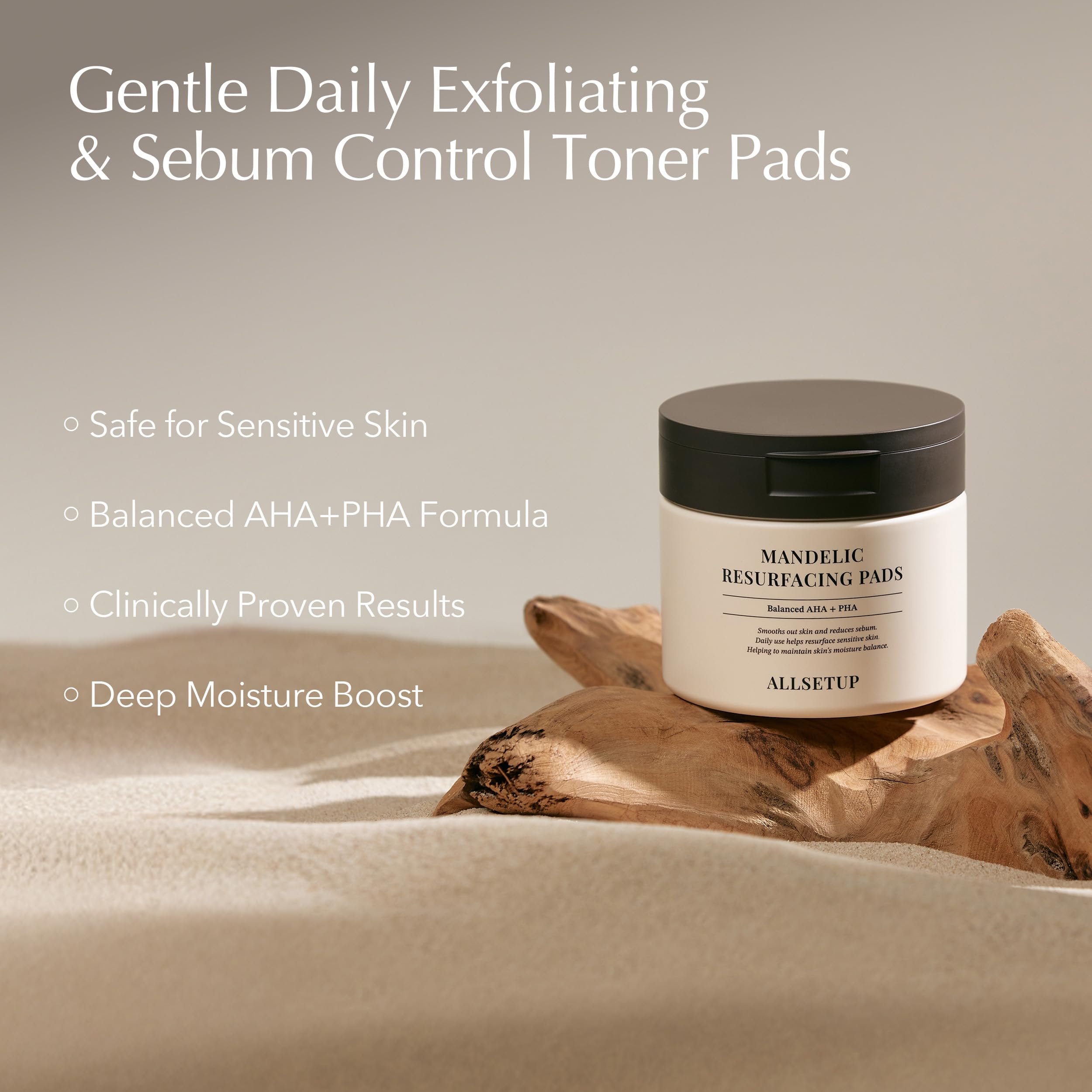 Amazon.com : ALLSETUP Mandelic Acid Toner Pads for Face, AHA + PHA